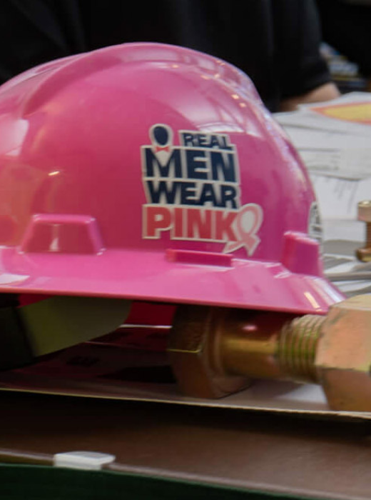 real men wear pink hat
